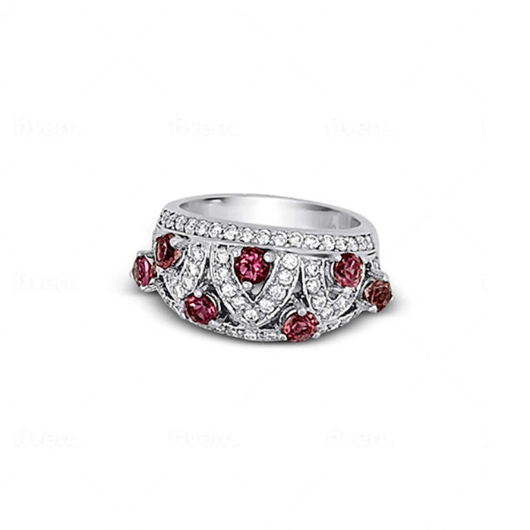 Estate 14Kt Pink Tourmaline & Diamond Ring